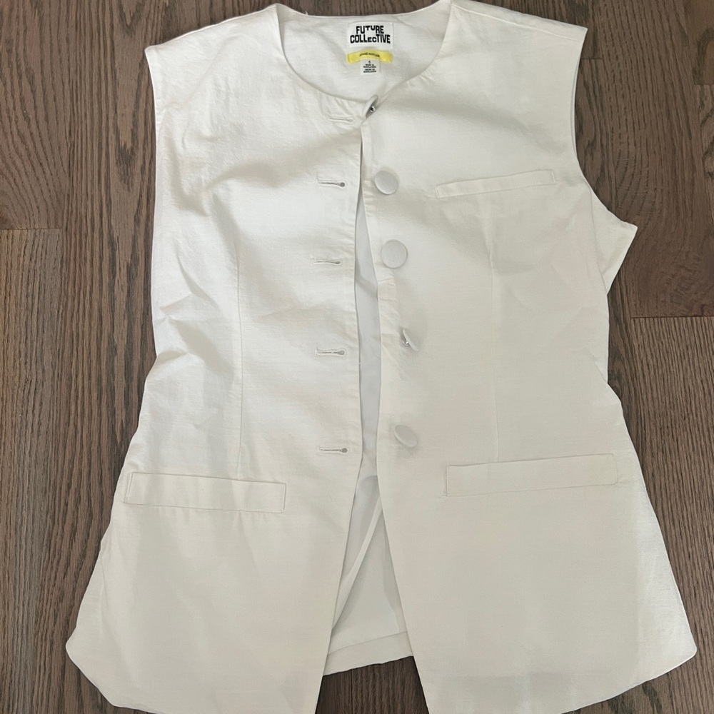 NWOT Future Collective White Sleeveless vest